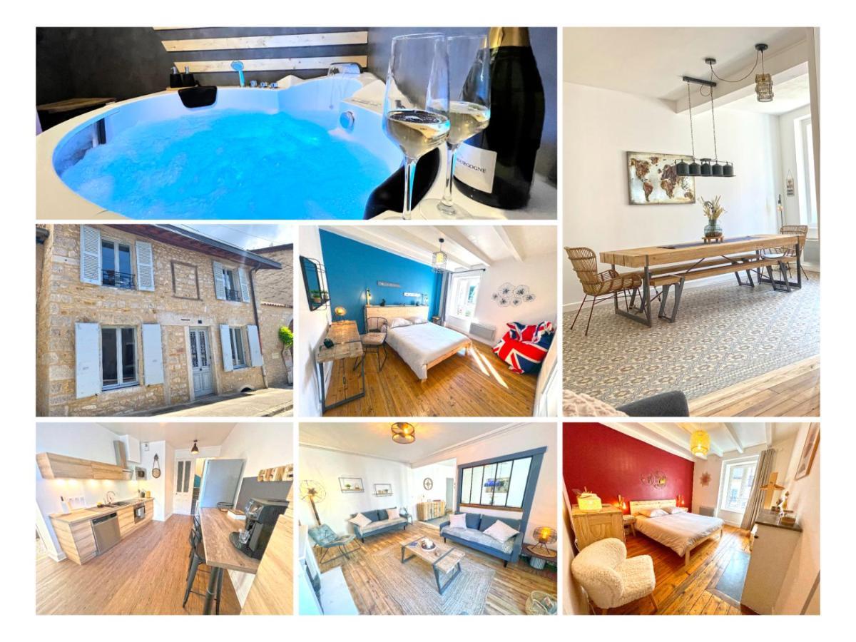 Maison en pierre jacuzzi a 500m de l'ain 3ch 8p Poncin Esterno foto